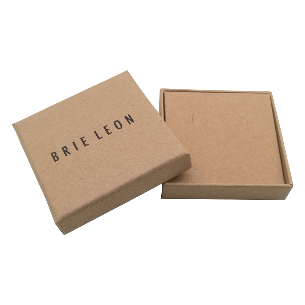 Wholesale Cheap Printing Girls Small Brown Earring Paper Box Packaging