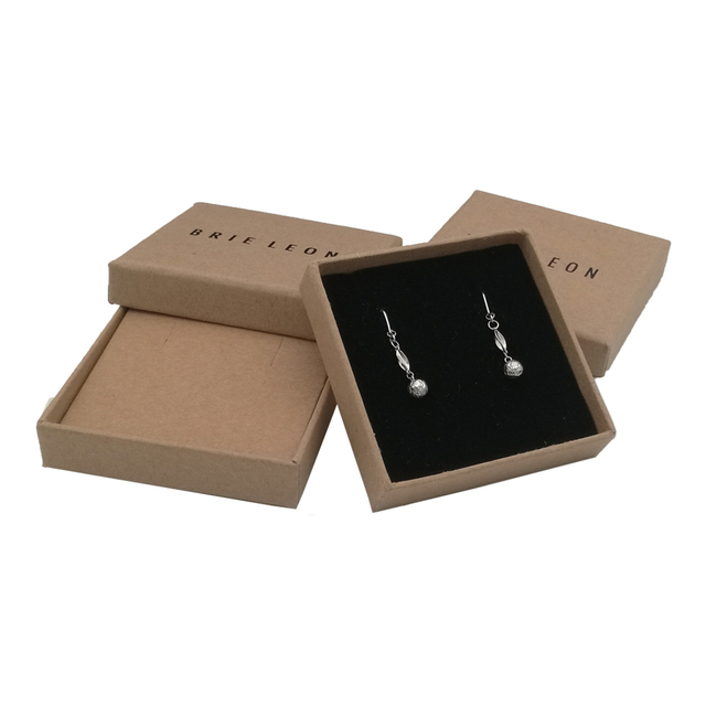 Wholesale Cheap Printing Girls Small Brown Earring Paper Box Packaging