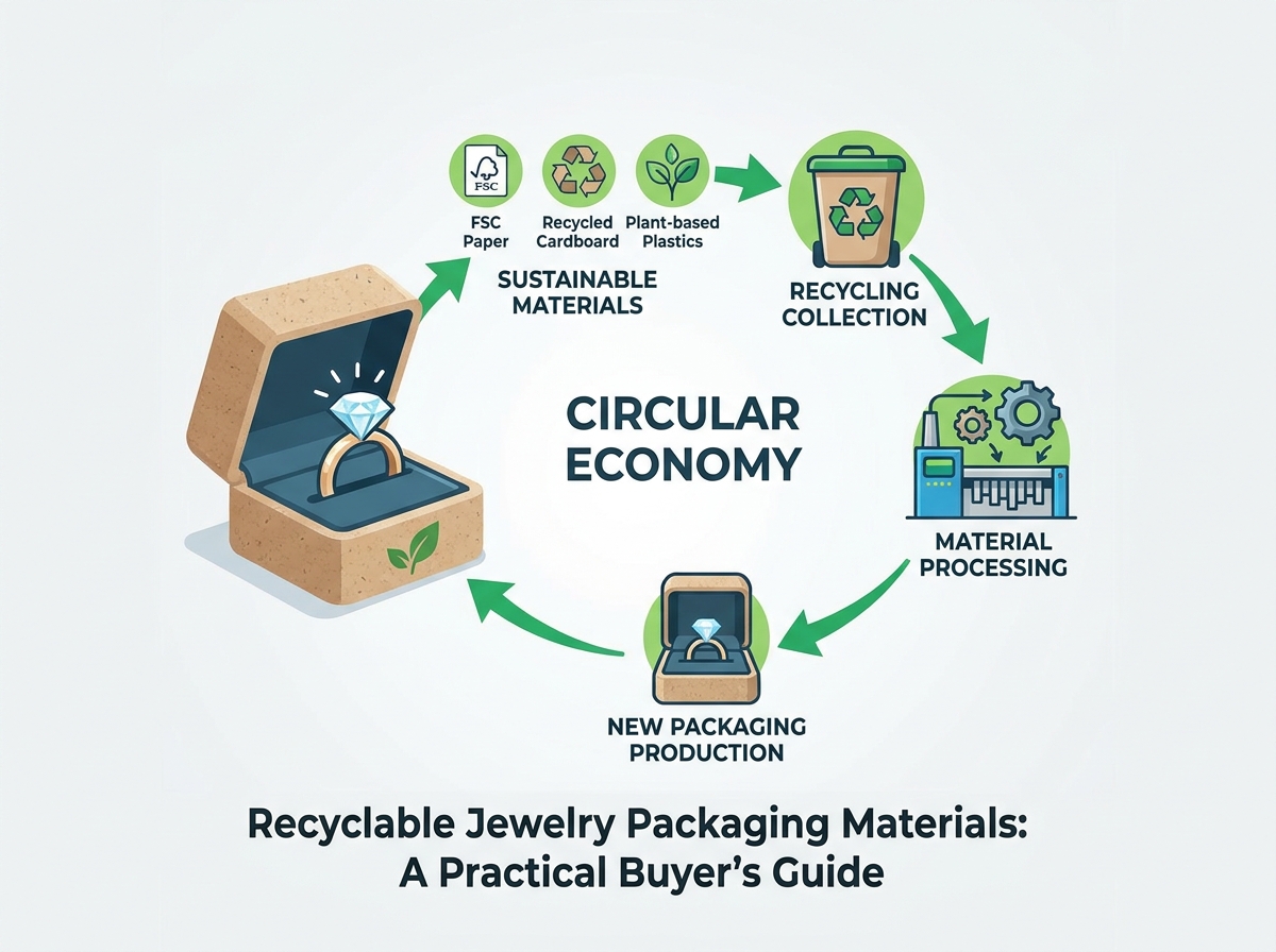 Recyclable jewelry packaging materials for sustainable jewelry boxes